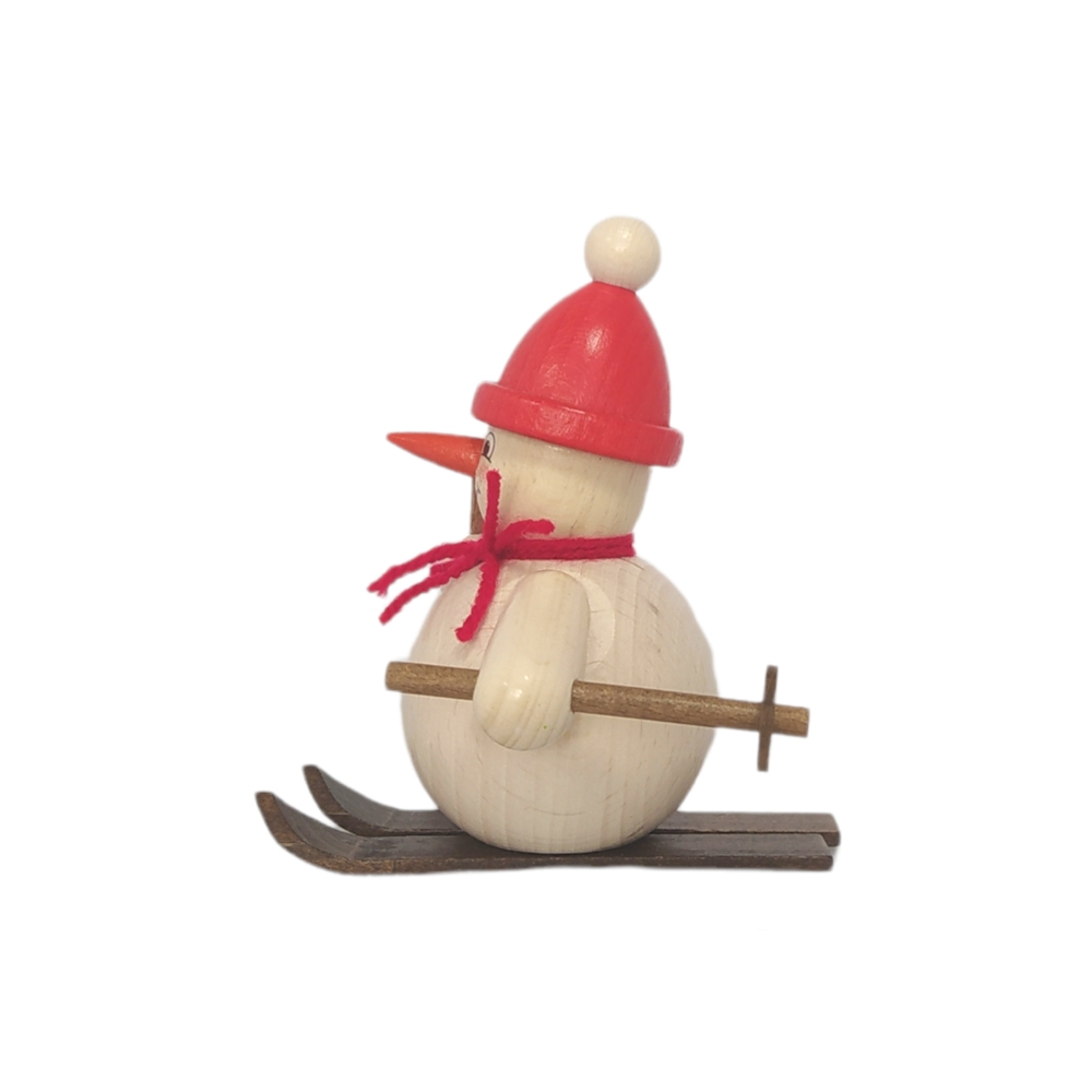 Räuchermann Schneemann auf Ski, rot – Bild 2