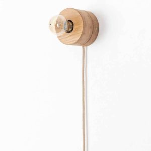 Wandlampe aus Holz mit Kabel und Stecker 0239 ALMUT Eiche • Eiche
