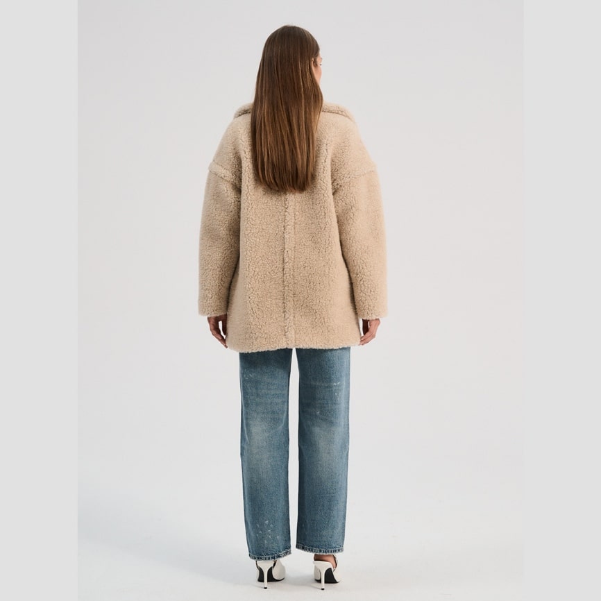 Wollmantel *Teddy Mid Adult*, Sand Brown, Ultra Light – Bild 2