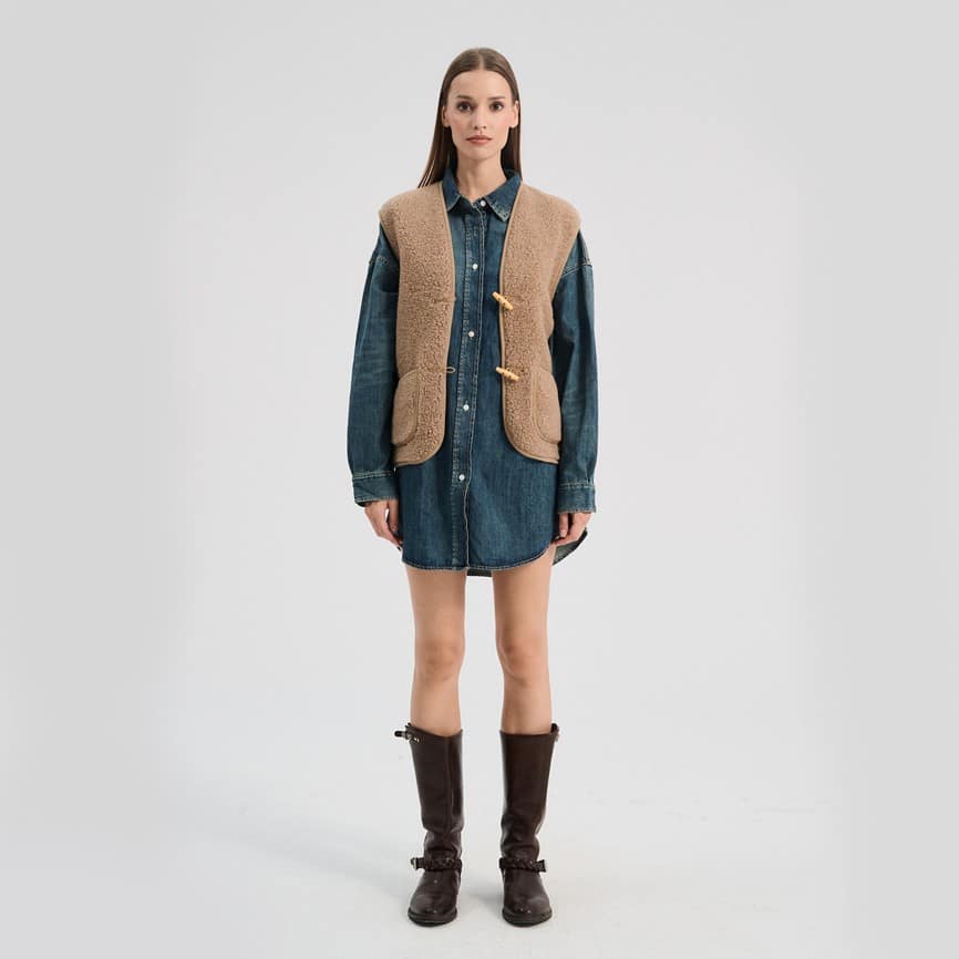 Wollweste Bodywarmer *Alpen 3.0 Adult*, Tan, ultra light – Bild 3