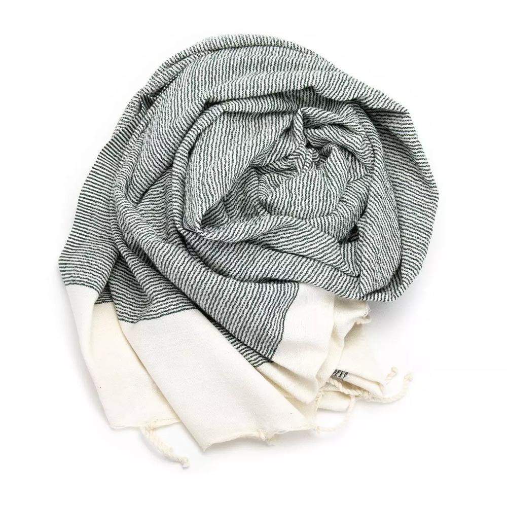 Tuch *Fouta* Hamamtuch Feine Linien, Tropical Forest 200x100cm – Bild 4