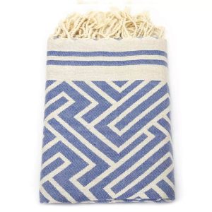 Tuch *Fouta* Hamamtuch Labyrinth, Atlantic Breeze 200x100cm