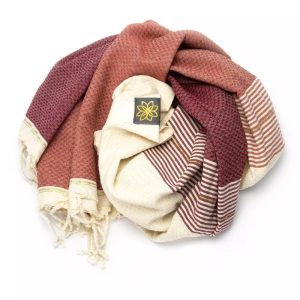 Tuch *Fouta* Hamamtuch Wabenmuster, Dark Cherry *Special Edition* 200x100cm