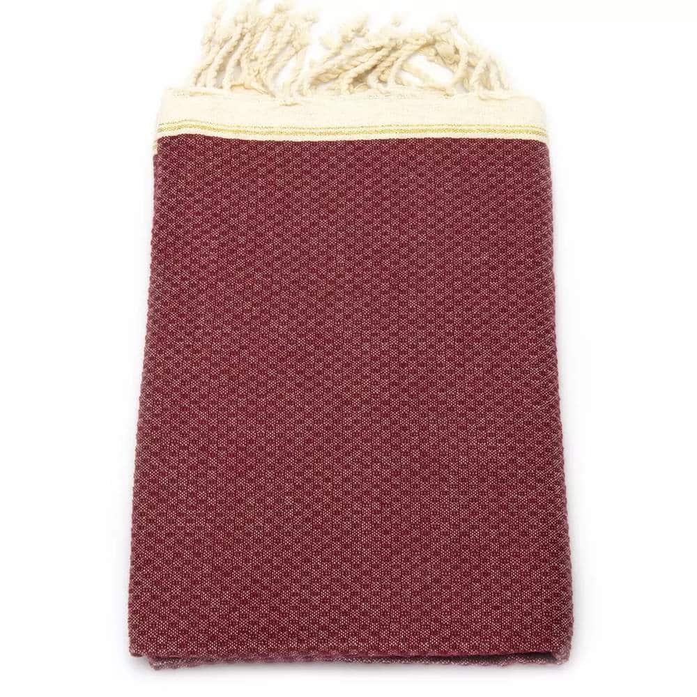 Tuch *Fouta* Hamamtuch Wabenmuster, Dark Cherry *Special Edition* 200x100cm – Bild 2