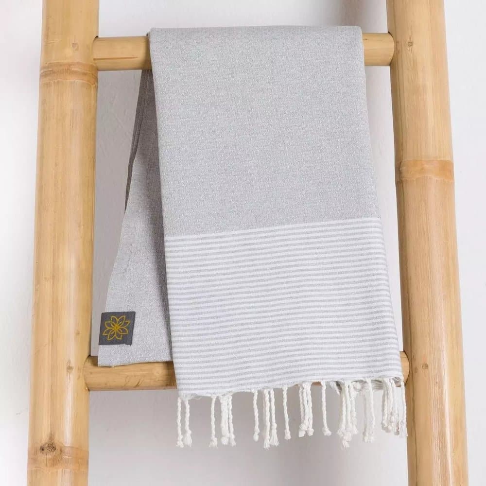 Tuch *Fouta* Hamamtuch Wabenmuster, Sea Dolphin 200x100cm – Bild 4