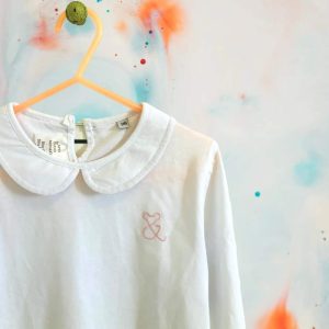 Langarmshirt mit Kragen, Weiß