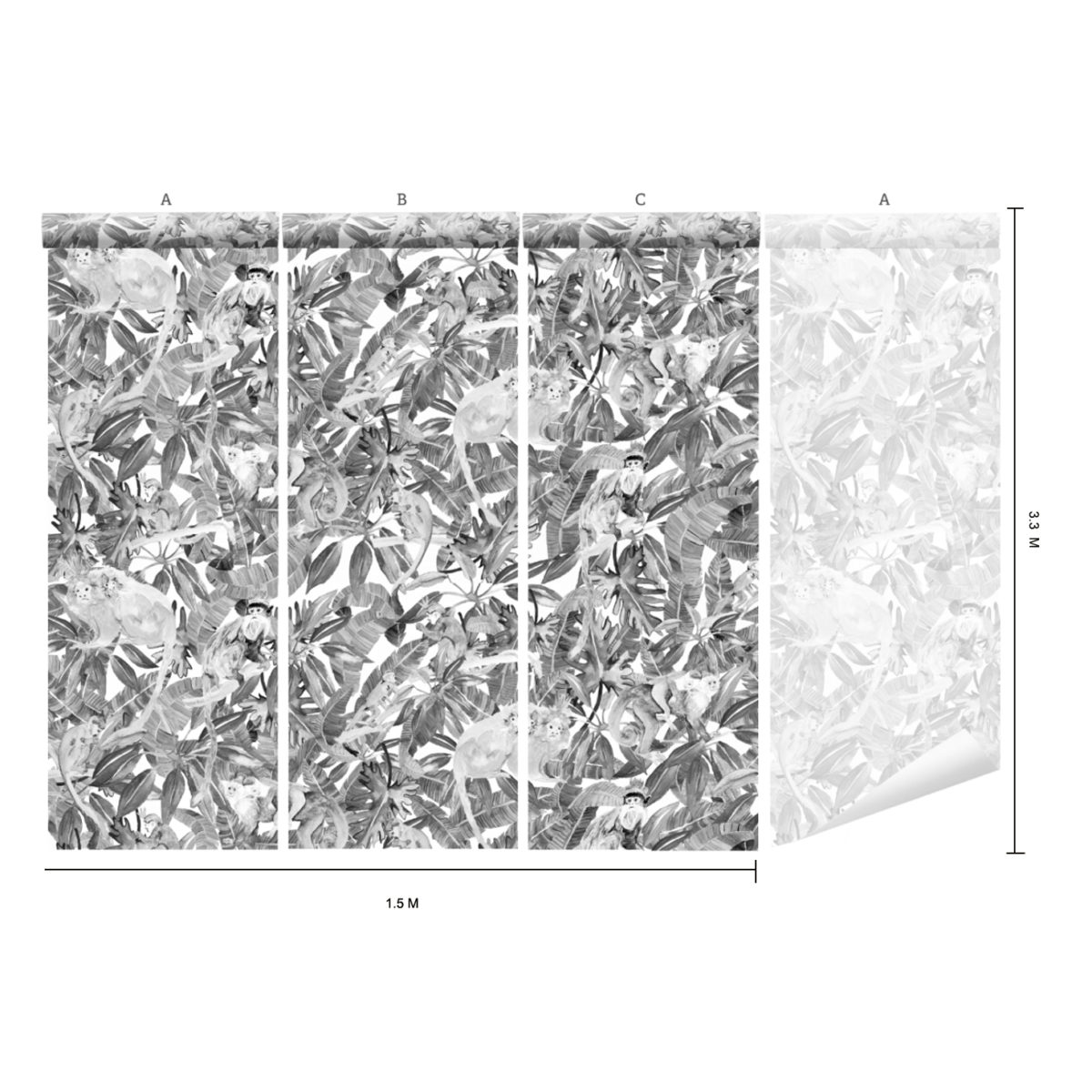 Tapete Tribu, Affen Black & White – Bild 6