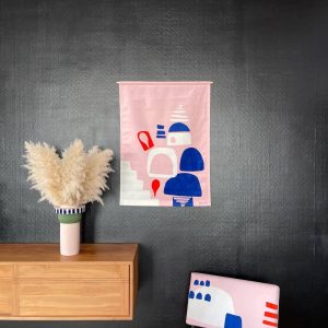 Wandbehang Babylone Pink Village