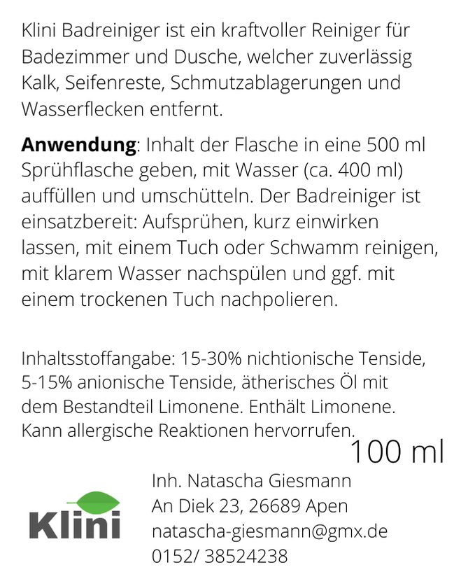 Klini Badreiniger Konzentrat – Bild 2