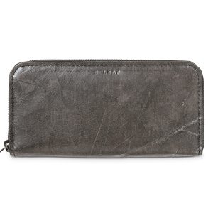 BIG LEAF in der Farbe BARK BLACK – Großes veganes Portemonnaie