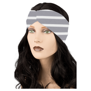 BRITT – STIRNBAND I alloy grau/ weisse Ringel I Knoten im Vorderteil I One Size