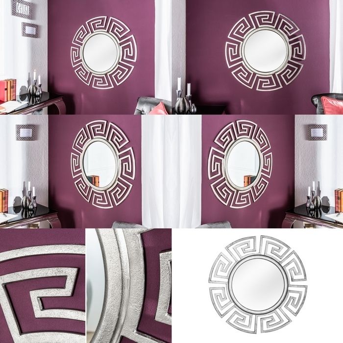 Wandspiegel OLYMP Silber mit griechischen Ornamenten 85cm Ø – Bild 3
