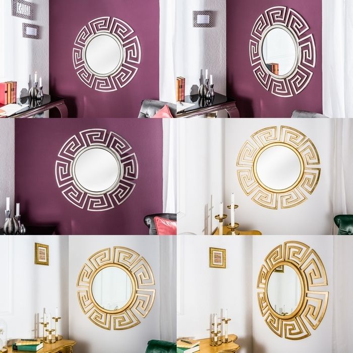 Wandspiegel OLYMP Silber mit griechischen Ornamenten 85cm Ø – Bild 4