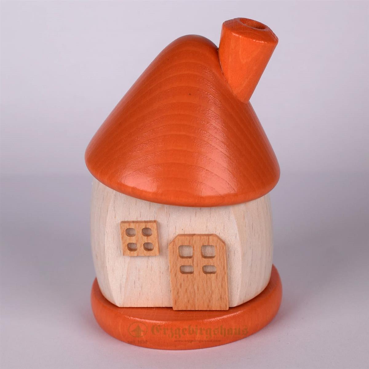 Räucherhaus rund weiß-orange