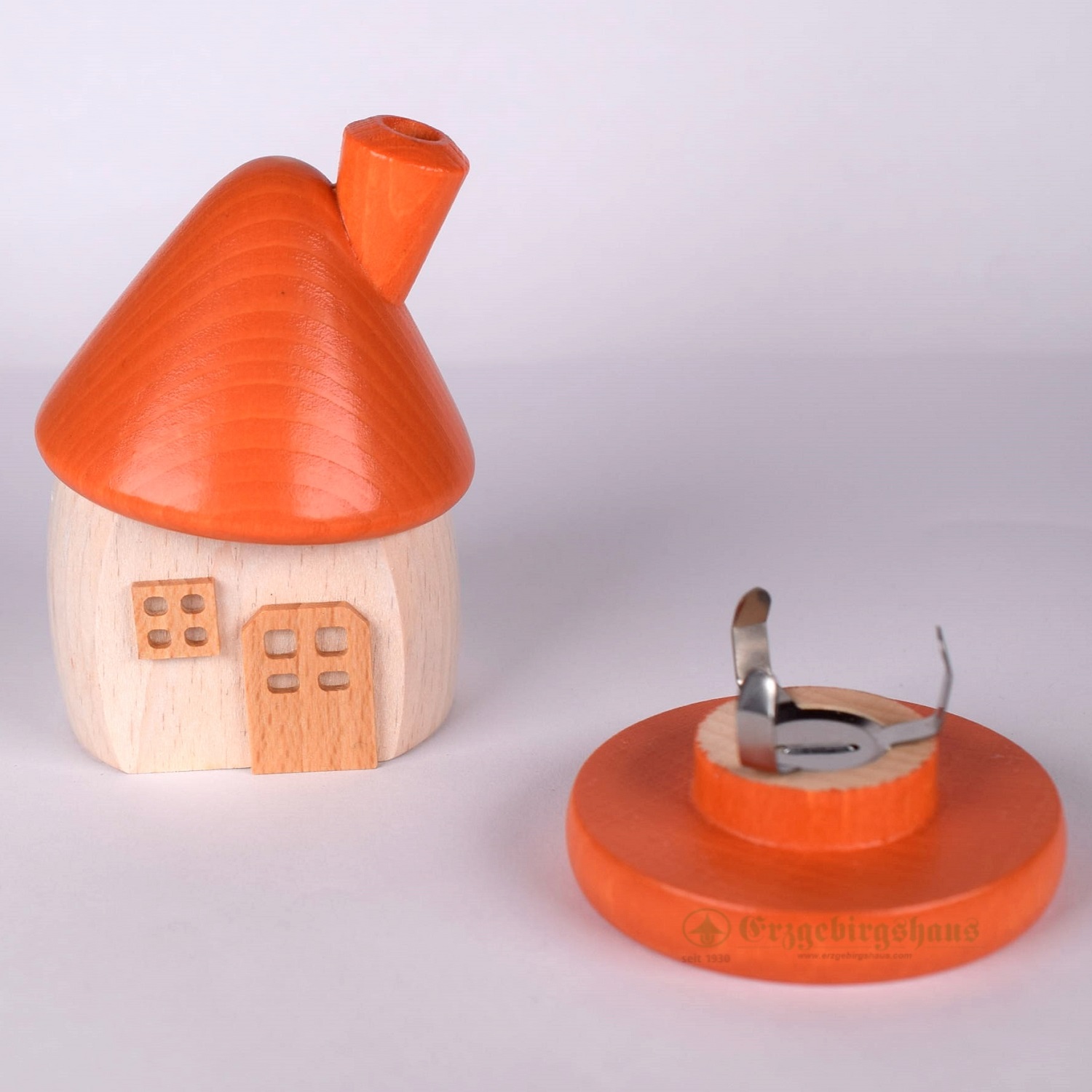 Räucherhaus rund weiß-orange – Bild 2