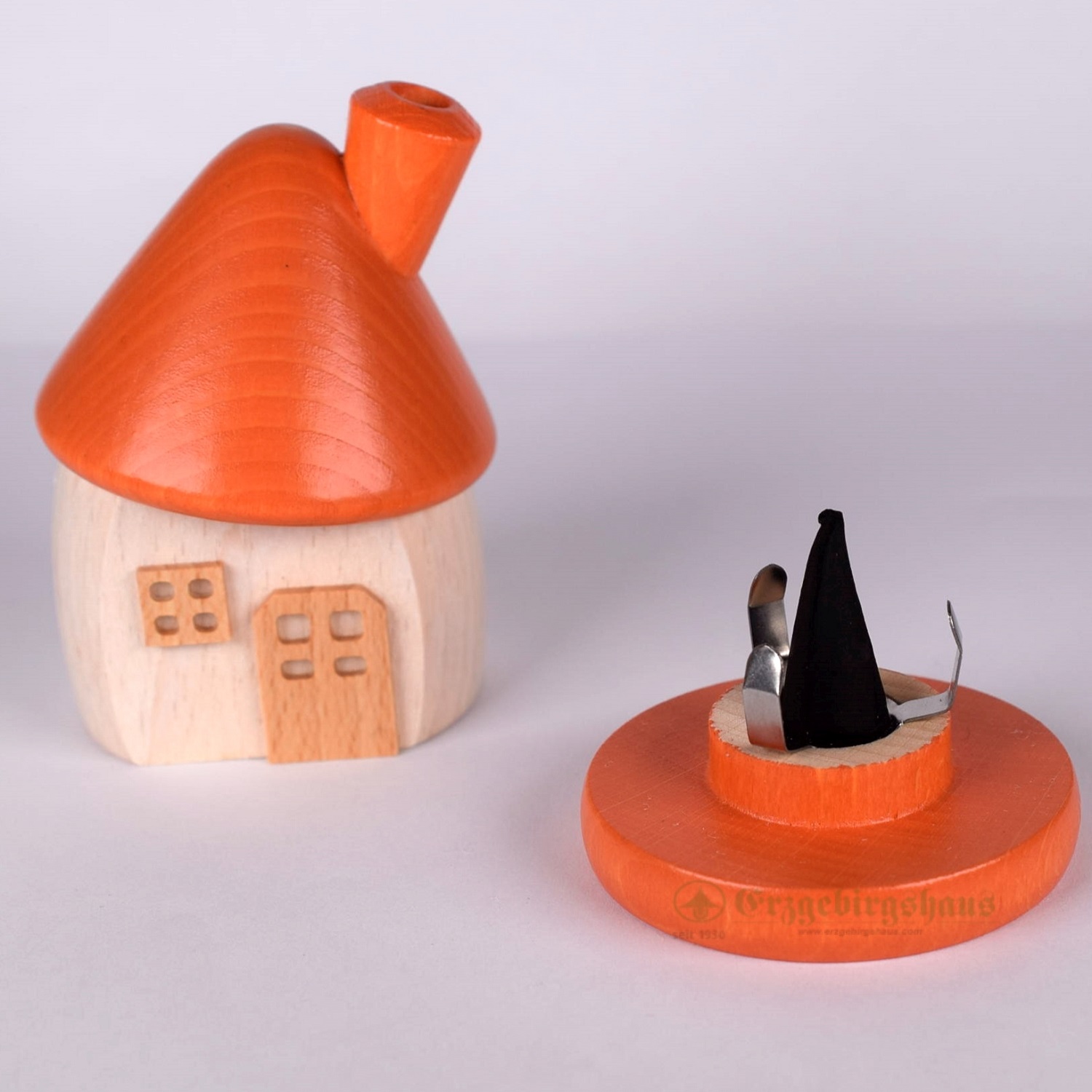 Räucherhaus rund weiß-orange – Bild 3