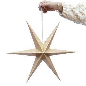 Papiersterne 2er Set, Gold Glitzer