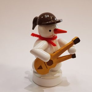 Schneemann Musikant mit Doppelhalsgitarre