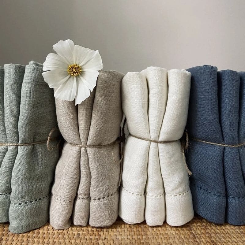 Bio Baumwolle Tücher 3er-Pack, Oatmeal – Bild 3