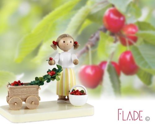 Kirschenernte – Mädchen mit Wagen und Kirschen – Bild 4