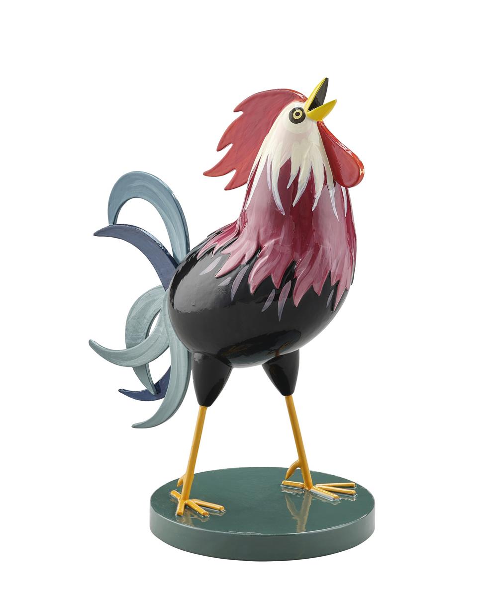 Hahn, weinrot-schwarz