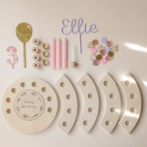 Geburtstagskranz Set, Rosa & Glitzer, Konfetti gratis