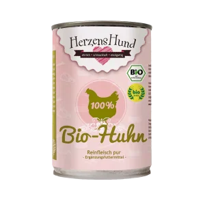HerzensHund | Bio-Huhn Reinfleisch pur 400g Dosen
