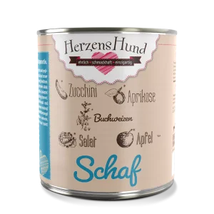 HerzensHund | Hundefutter nass Schaf mit Bio-Gemüse 6 x 800g Dose