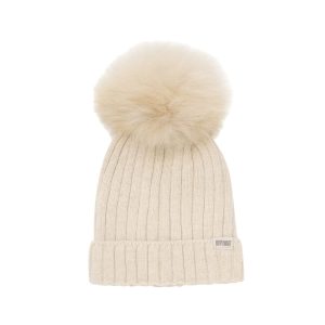 Mütze mit PomPom *Warmy*, Sand Melange