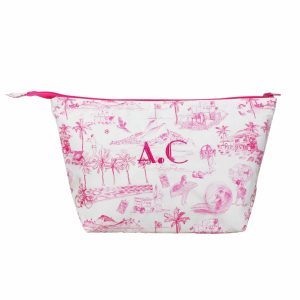 Personalisierte Kosmetiktasche Pink Toile, Ipanema