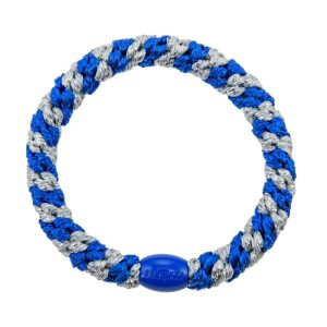 Haargummi, Electric Blue & Silver Glitter Stripe