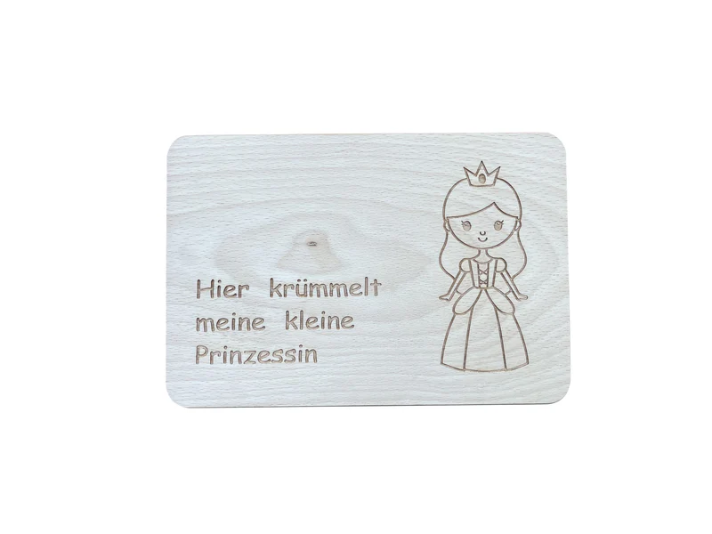 KlapperSpecht  | Frühstücksbrettchen/Schneidbrettchen Hier krümelt meine kleine Prinzessin
