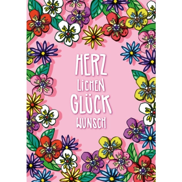 Postkarte Herzlichen Glückwunsch “Alia” von illi, über Kyute