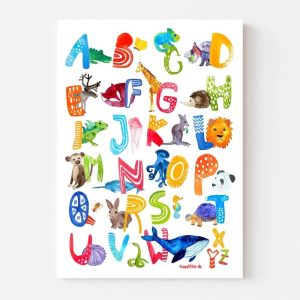 ABC Poster *Tiere* kunterbunt, englische Version
