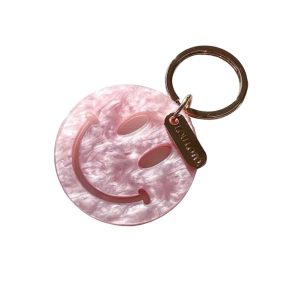 Schlüsselanhänger, Rosa Smiley