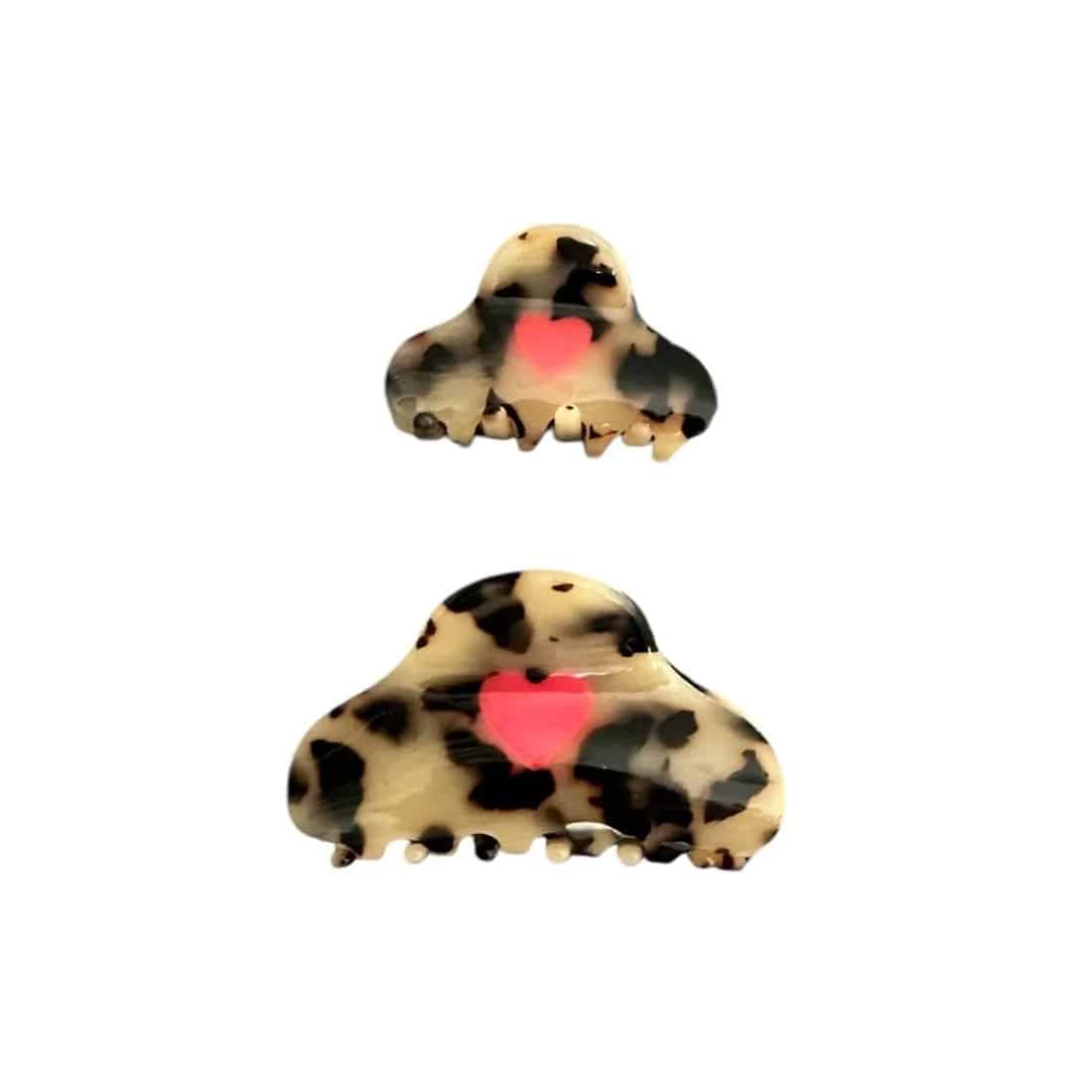 Haarklammer, Neon Heart, zwei Größen