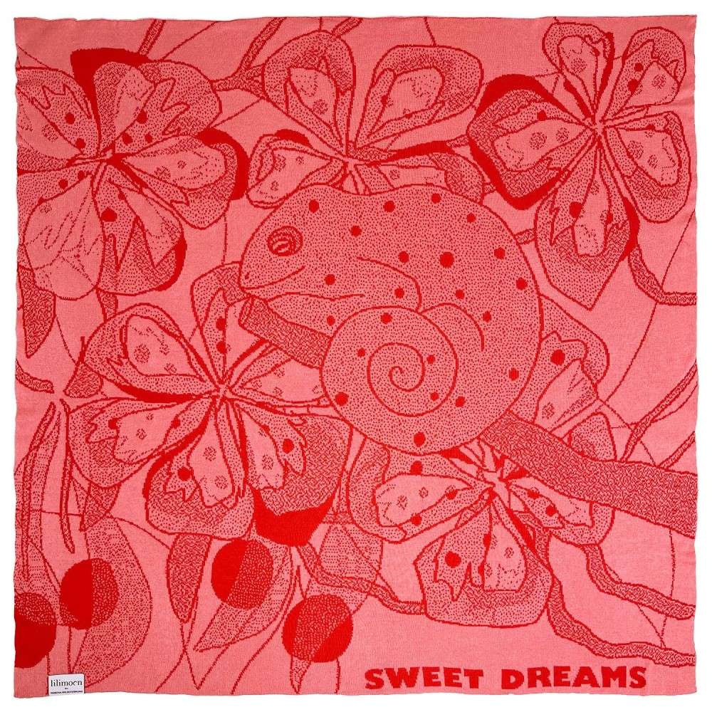 Personalisierte Babydecke *Rosalie*, Korallenrosa / Rot