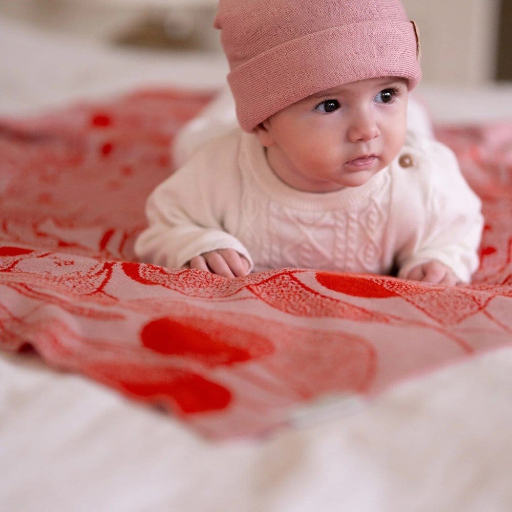 Personalisierte Babydecke *Rosalie*, Korallenrosa / Rot – Bild 4