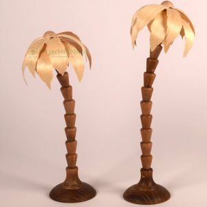 Palmen natur 2 Stück mit Sockel 19cm, 16cm