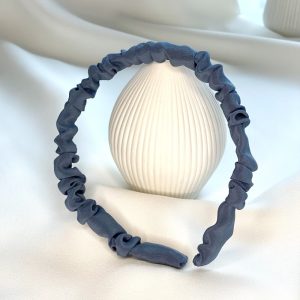 Geraffter Haarreif, Taubenblau