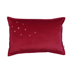 Kissen mit Sterne, Karminrot