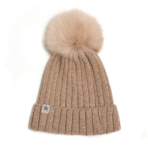 Mütze mit PomPom *Warmy*, Camel