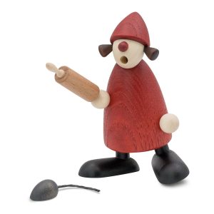 Weihnachtsfrau mit Nudelholz und Maus – Neuheit 2024
