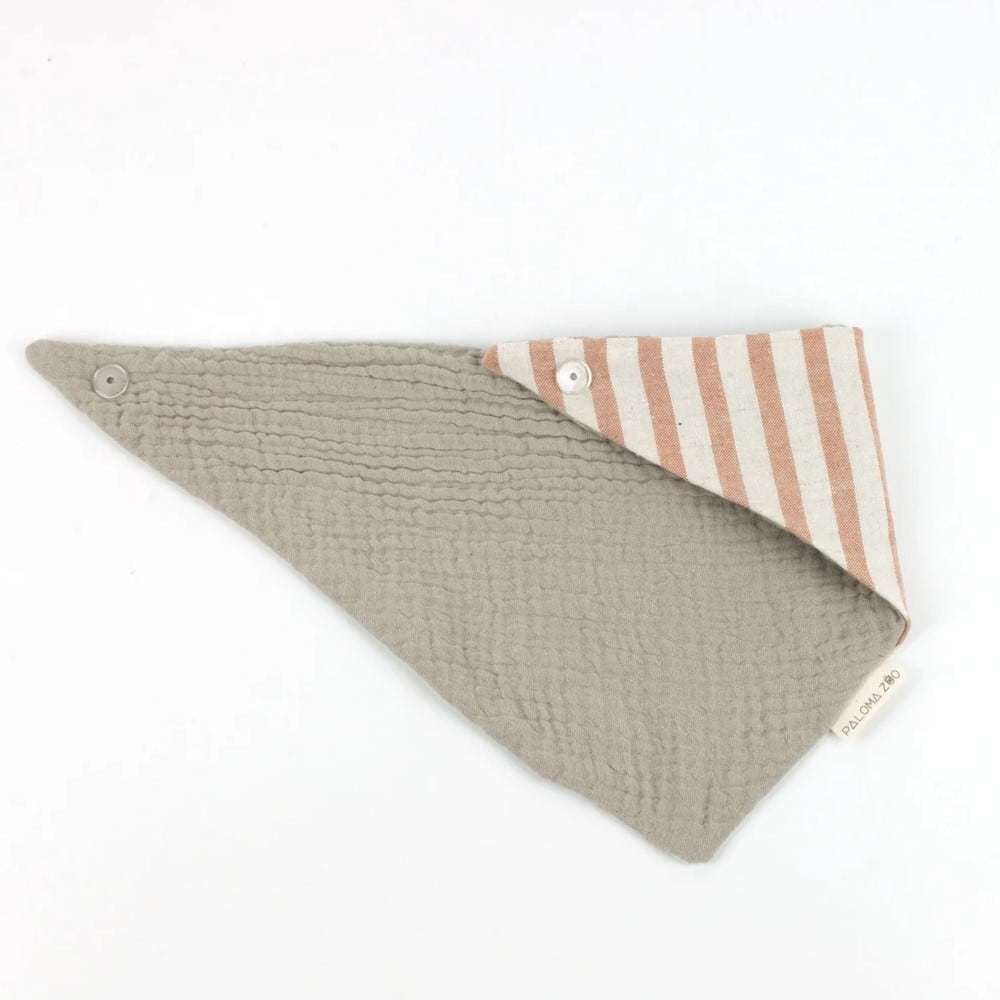 Halstuch Mini, Terra Stripes & Graugrün – Bild 2