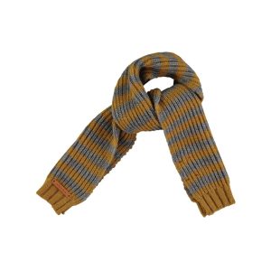 Schal gestrickt, camel/grey