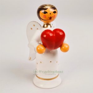 Engel;schlank, weiß mit rotem Herz
