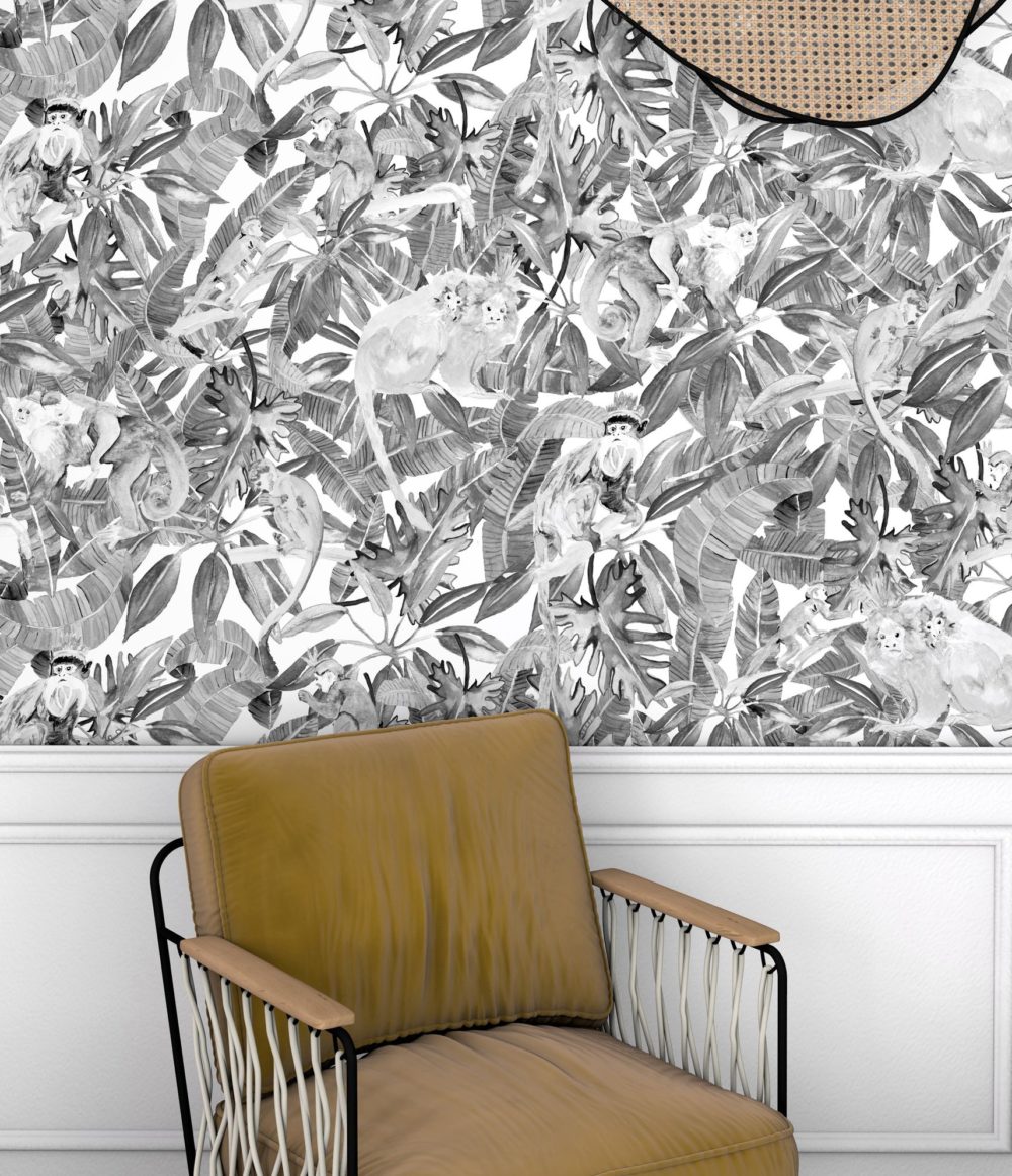 Tapete Tribu, Affen Black & White – Bild 2