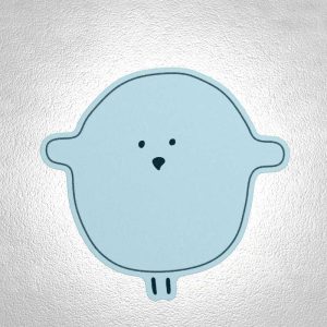 LED Kinderzimmer Wandleuchte Küken aus Wollfilz Farbe Arctic Blau