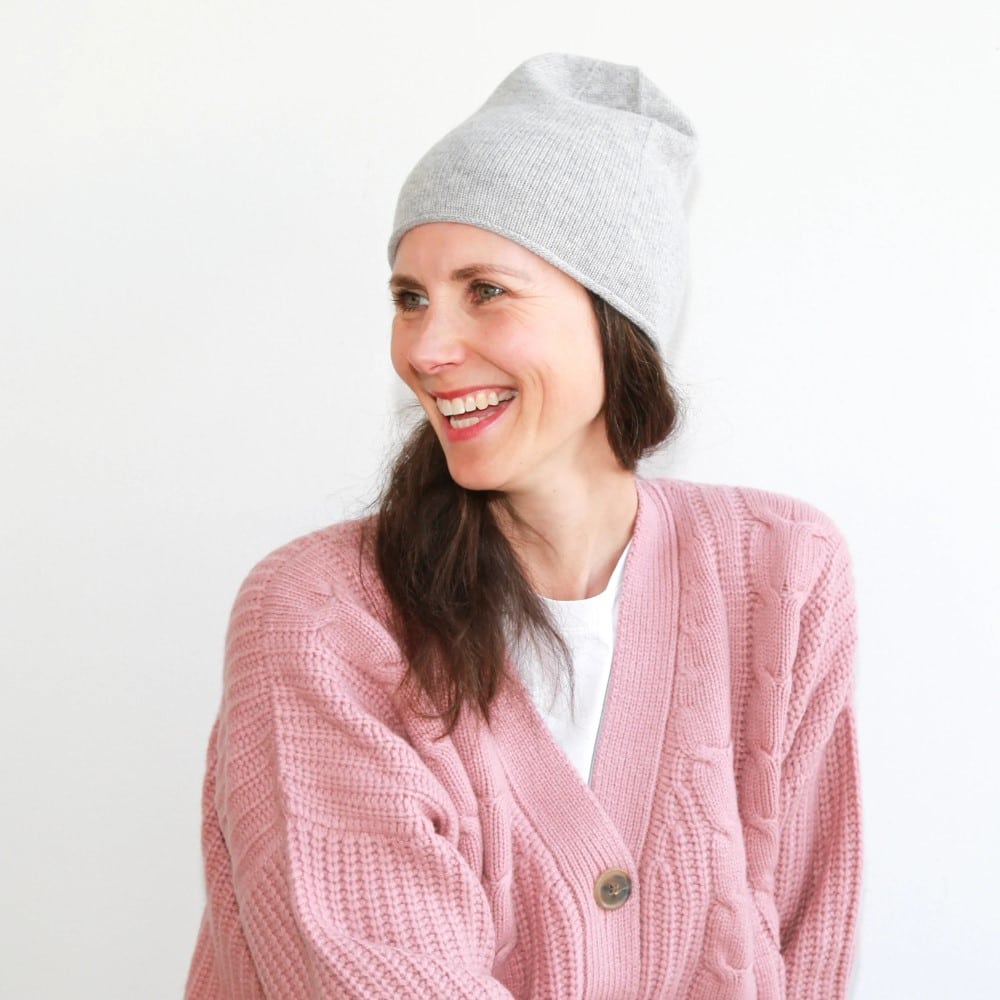 Mütze *Saskia*, Beige Melange, Kaschmir – Bild 4