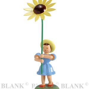 Blumenmädchen mit Sonnenblume farbig
